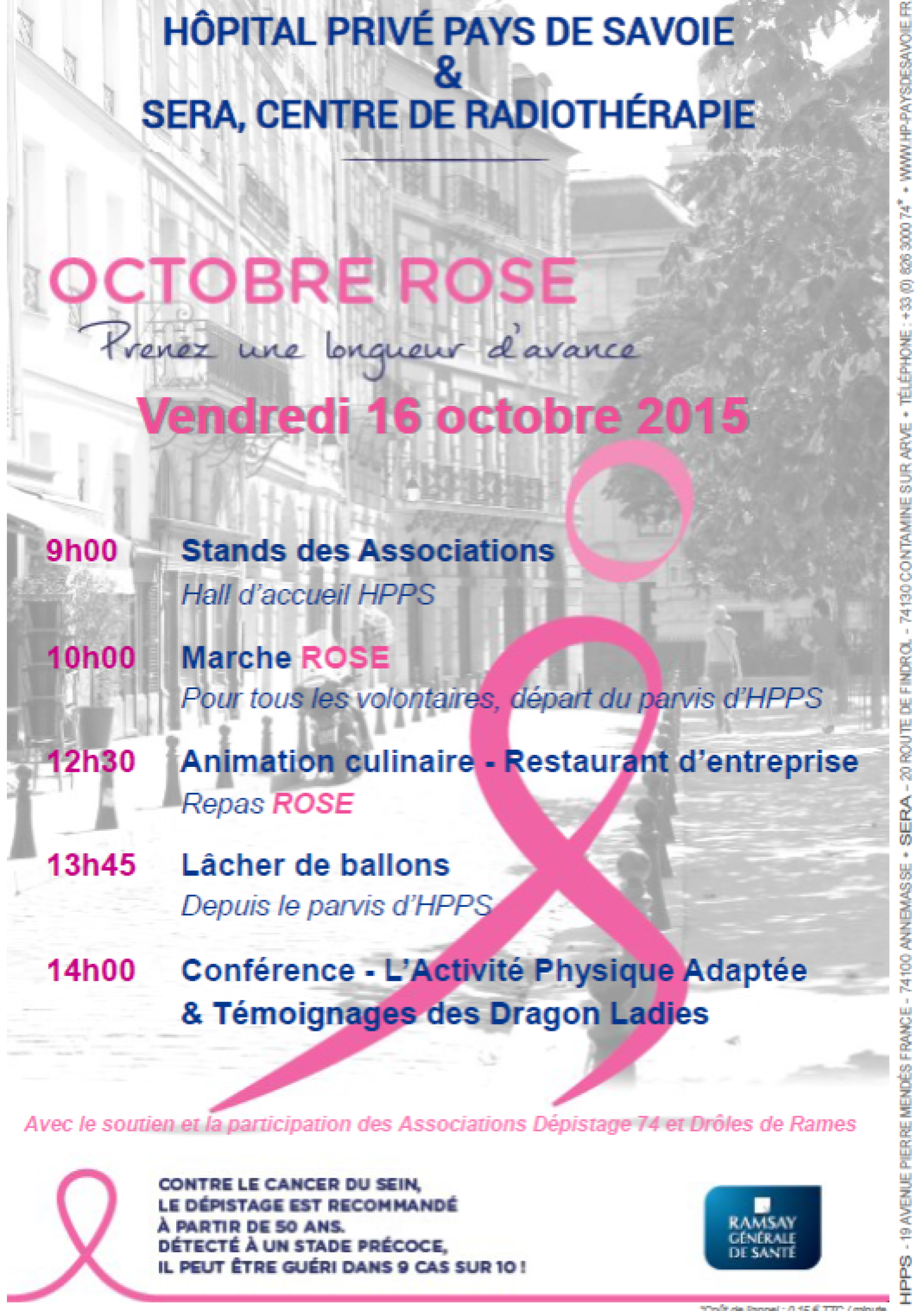 Octobre Rose à  l'Hôpital Pays de Savoie & au Centre de Radiothérapie Haute-Savoie Nord