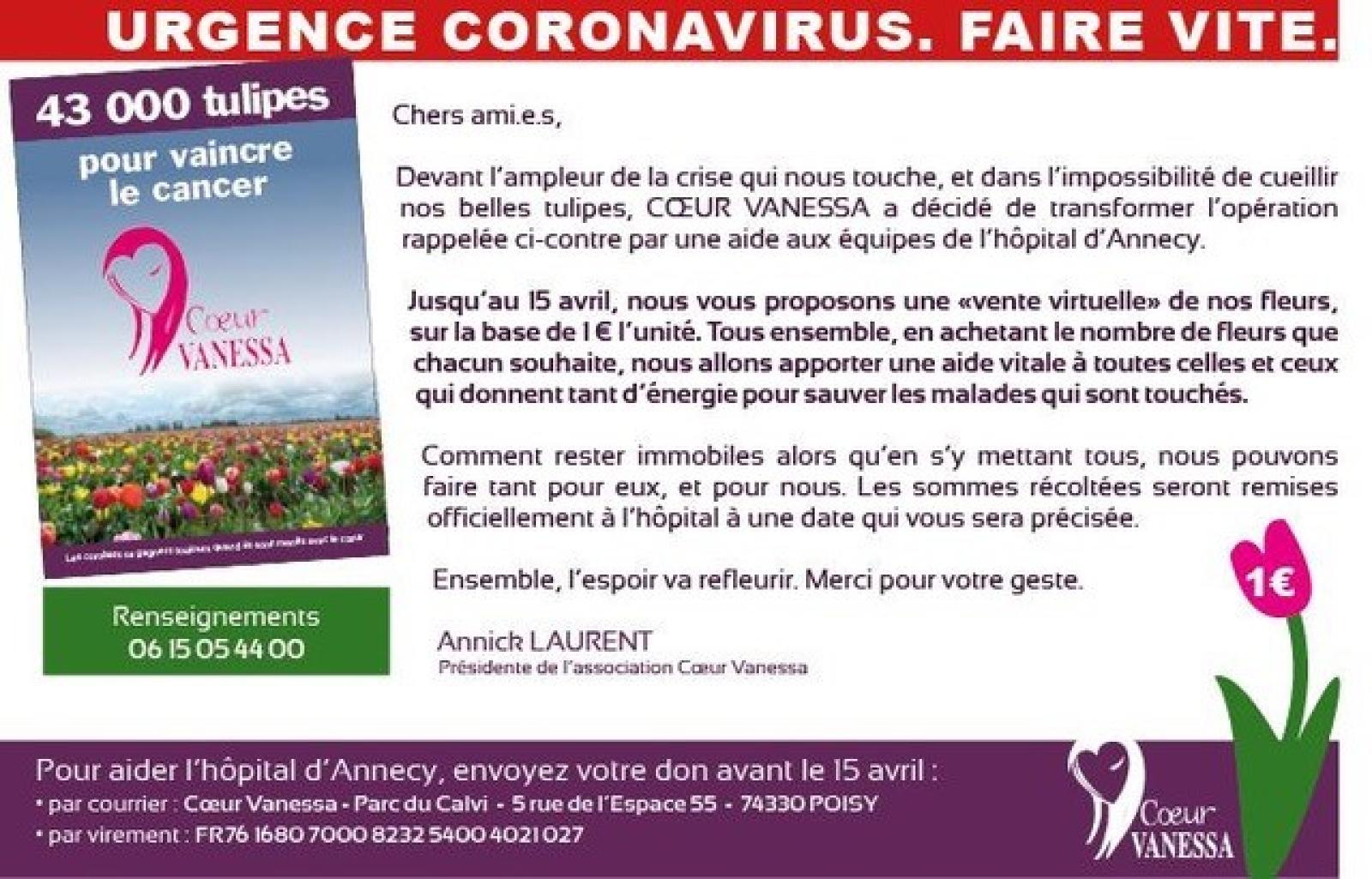 Urgence coronavirus - opération tulipes